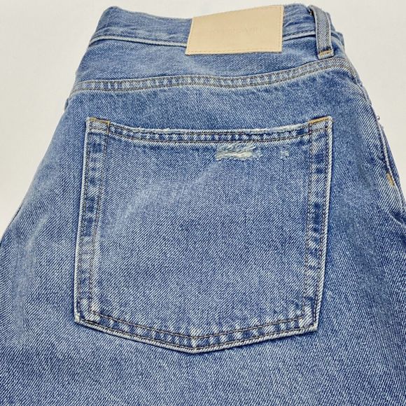Everlane The Cheeky Jean Size 30 (32x28) Blue Raw Hem Ankle High Rise Distressed - Picture 10 of 13
